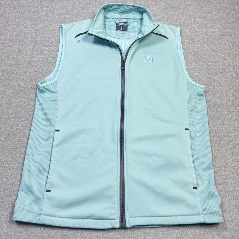 FootJoy Mediterra Golf Club ThermoSeries Fleece Back Vest Men's Medium Seaglass - Picture 5 of 11
